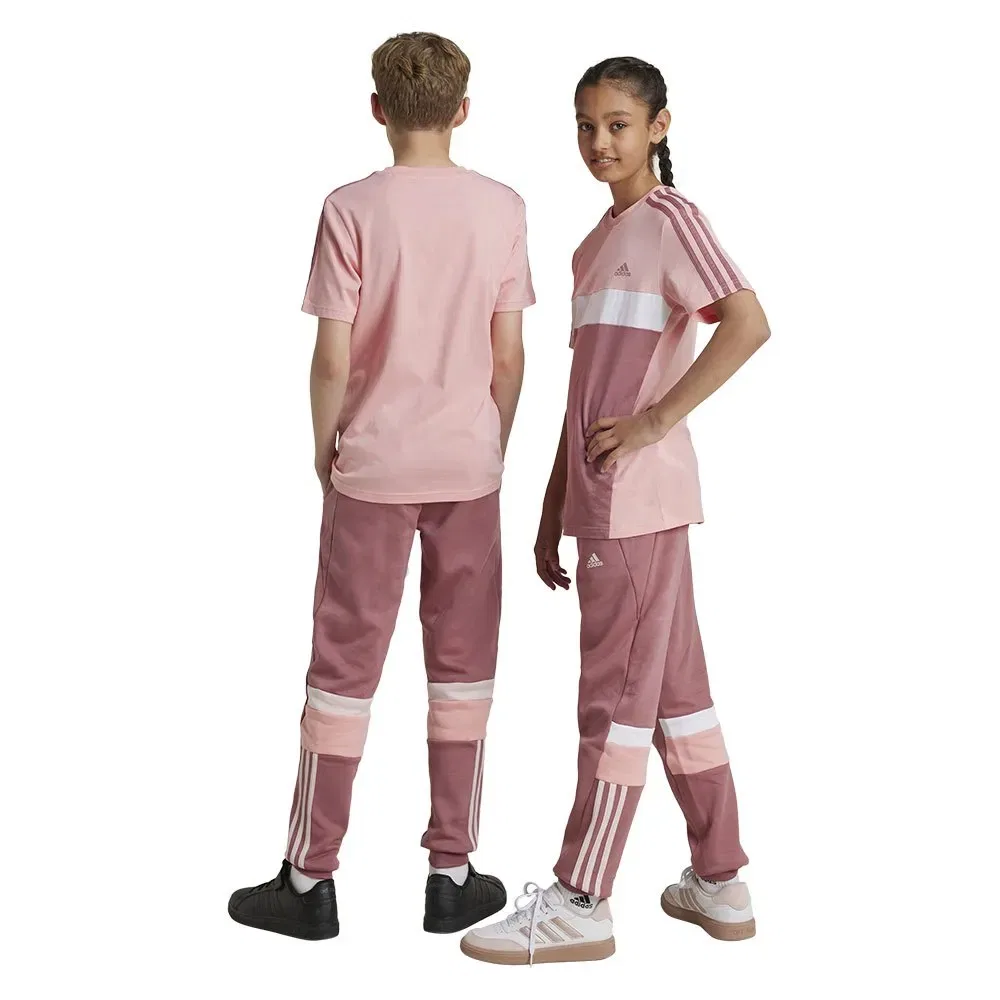 Спортивные брюки на молнии Adidas Tiberio 3 Stripes Colorblock Fleece, розовый — фото 2