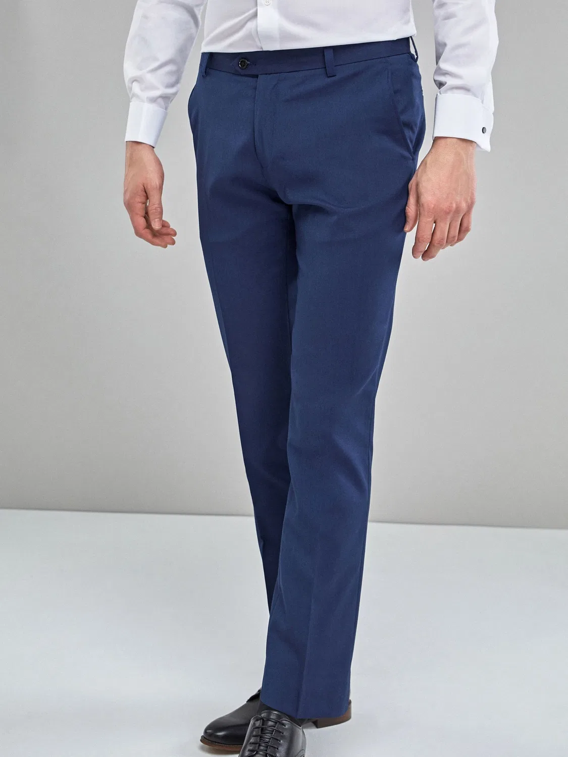 Брюки классические, Slim Fit, Blue Slim Fit Stretch Smart Next, синие