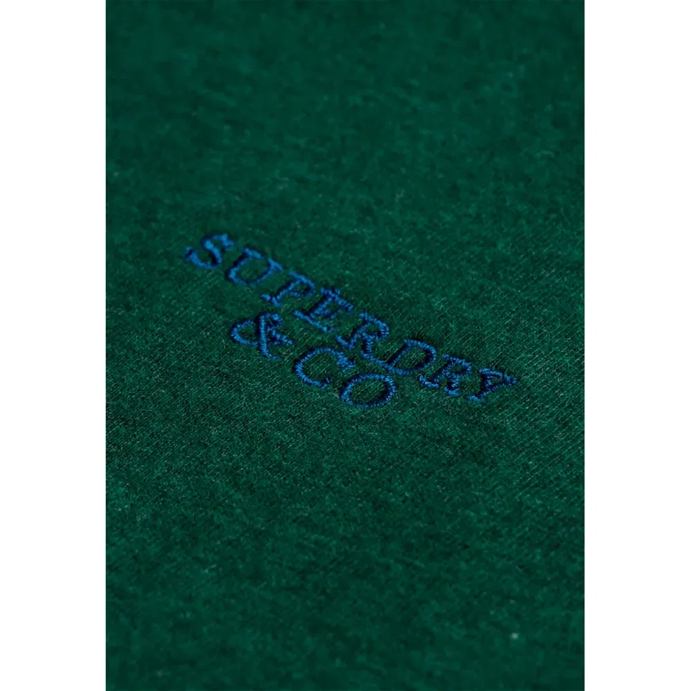 Мужская футболка с вышитым логотипом Superdry Essential Stacked Logo Embroidered, Green — фото 2