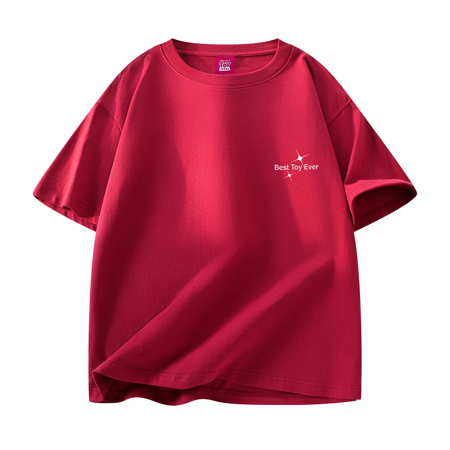 Детская футболка с принтом Unisex Crew Neck Thin Straight Fit Disney, Burgundy
