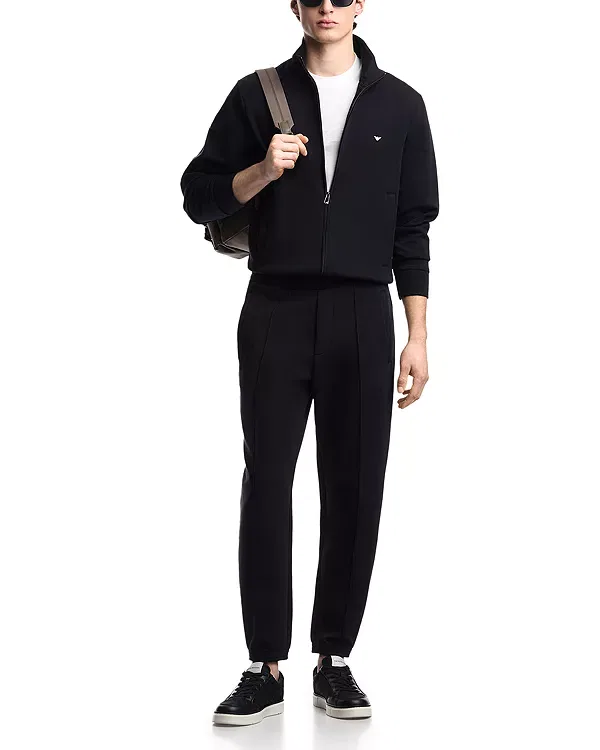 Мужская хлопковая футболка с принтом Essential Cotton T Shirt With Jacquard Logo Emporio Armani, кремовый — фото 2