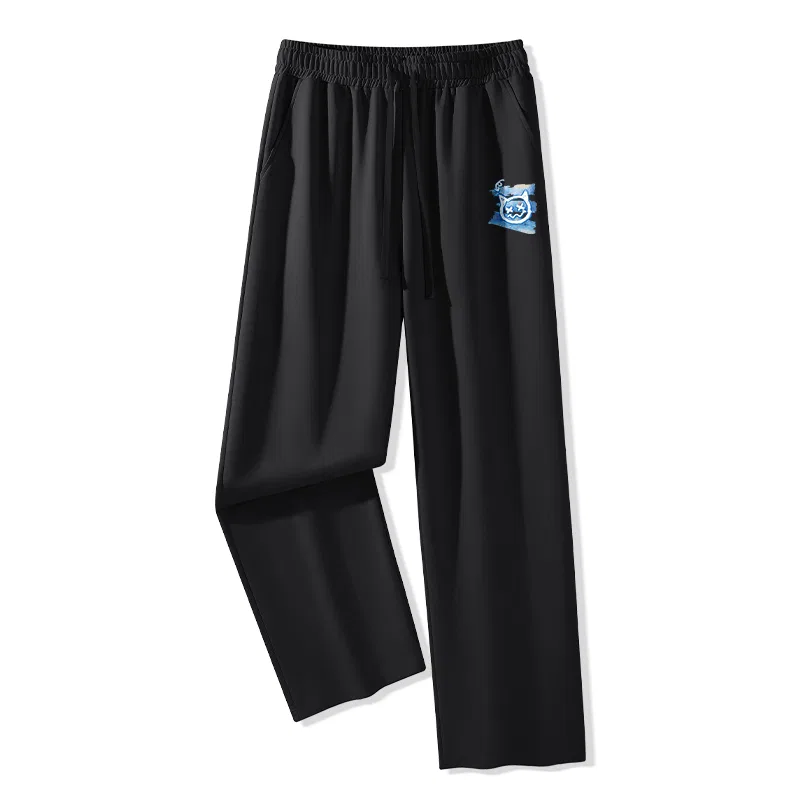 Детские повседневные брюки прямого кроя B Graffiti Blue Bear Pants Logo MINISO, Black