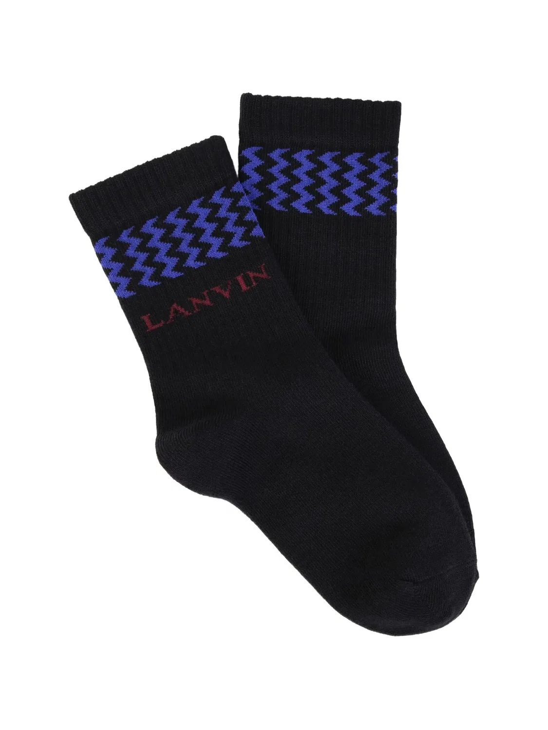 Комплект из двух пар носков с узором шеврон и логотипом Lanvin Enfant, белый — фото 3