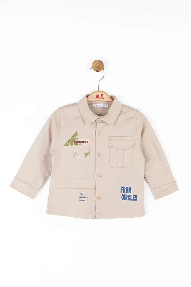 Детская рубашка для мальчиков с длинным рукавом Kids boy shirt 47616 Generic Brands, Nude Color