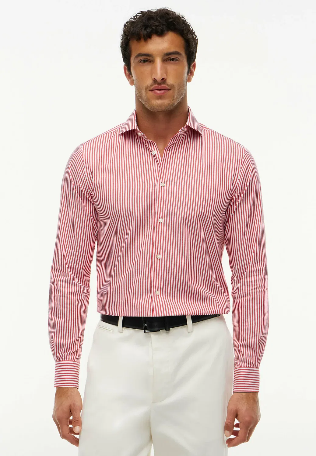 Рубашка New York Label приталенного кроя с гибким воротником - рубашка Tommy Hilfiger, Medium Red White