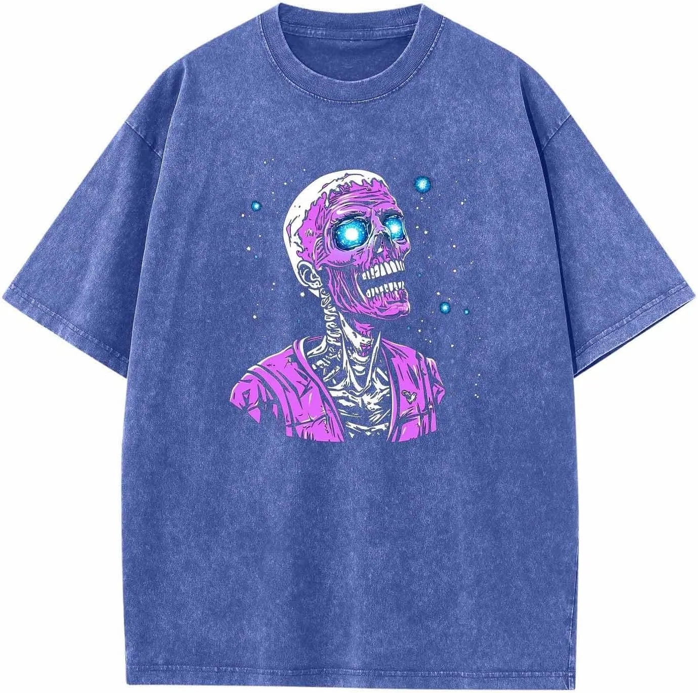 Мужская футболка оверсайз с 3D-принтом, Vintage Washed, Blue