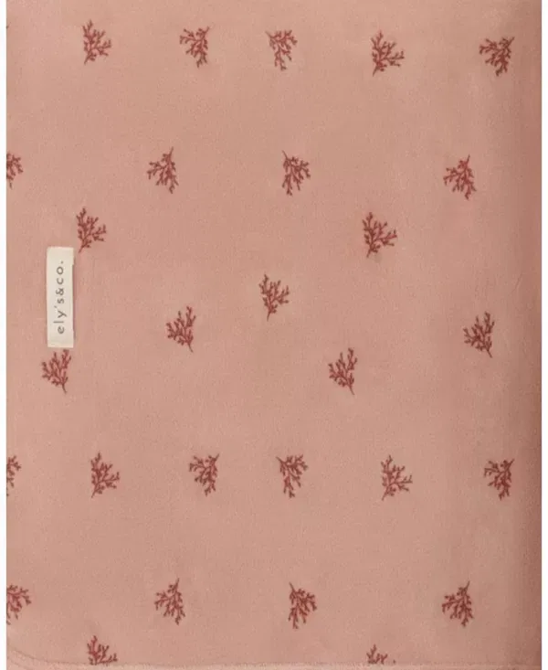 Детский слитный комбинезон с принтом Unisex velour leaf pattern collection footie - baby Ely'S & Co., розовый — фото 2