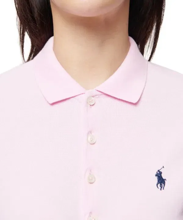 Поло с воротником, сетчатое, Slim Fit, Polo Ralph Lauren, розовый — фото 3