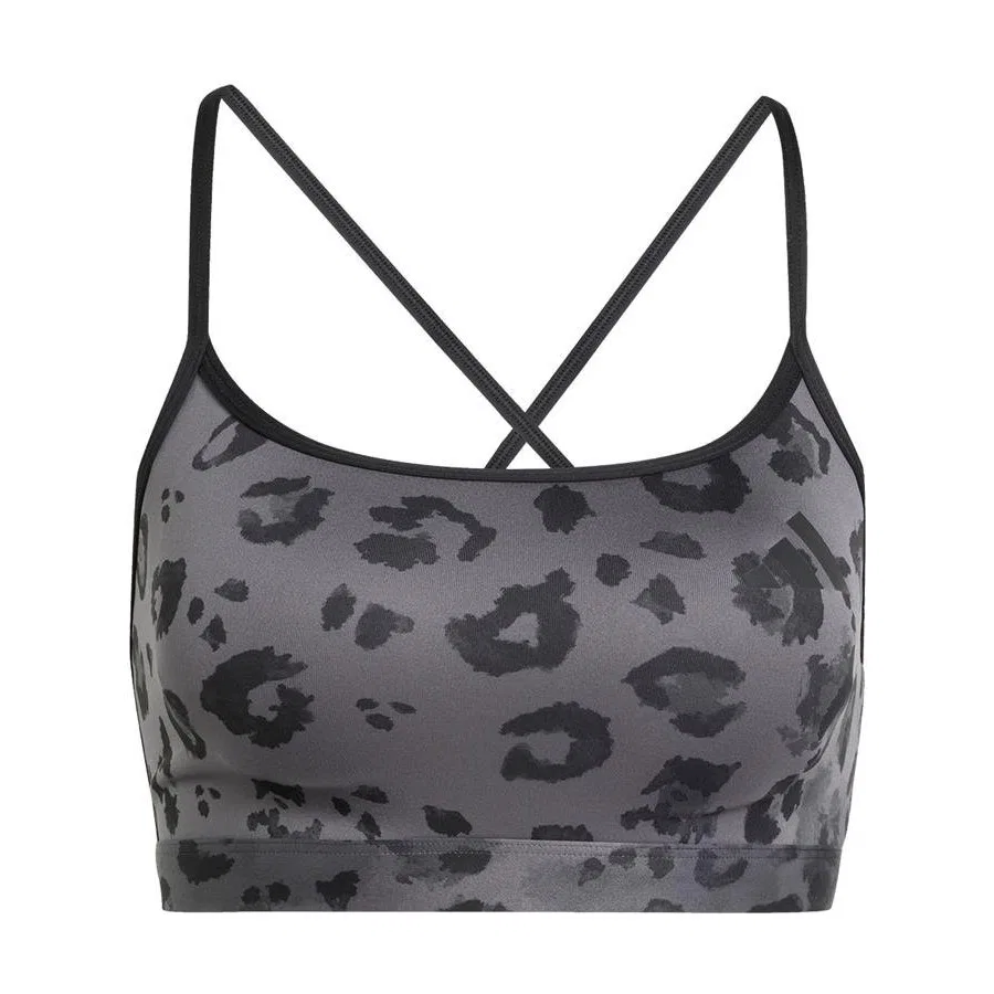 Женский спортивный бюстгальтер с леопардовым принтом Aer Ls Bra Aop adidas, Серый