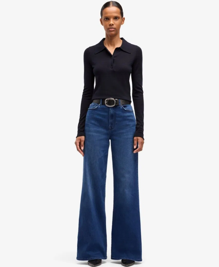 Джинсы с высокой посадкой и широкими штанинами, модель Slim Illusion 7 For All Mankind, Swim — фото 2
