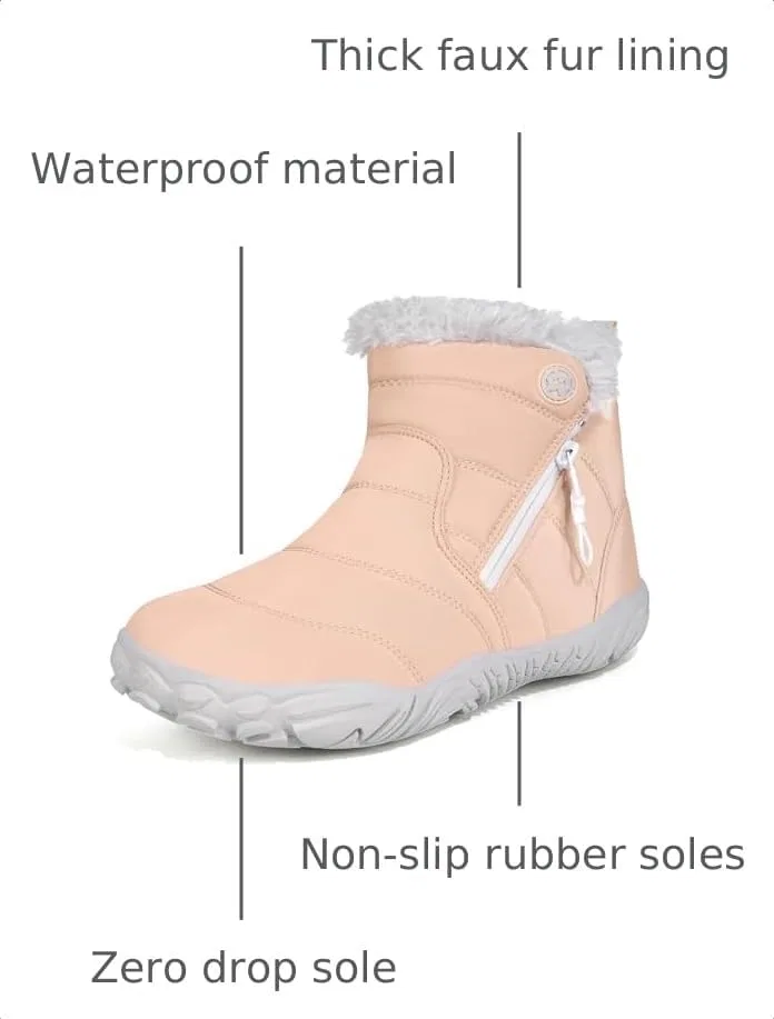 Детские зимние ботинки для девочек и мальчиков с широкой колодкой Sisttke, Light Pink — фото 3