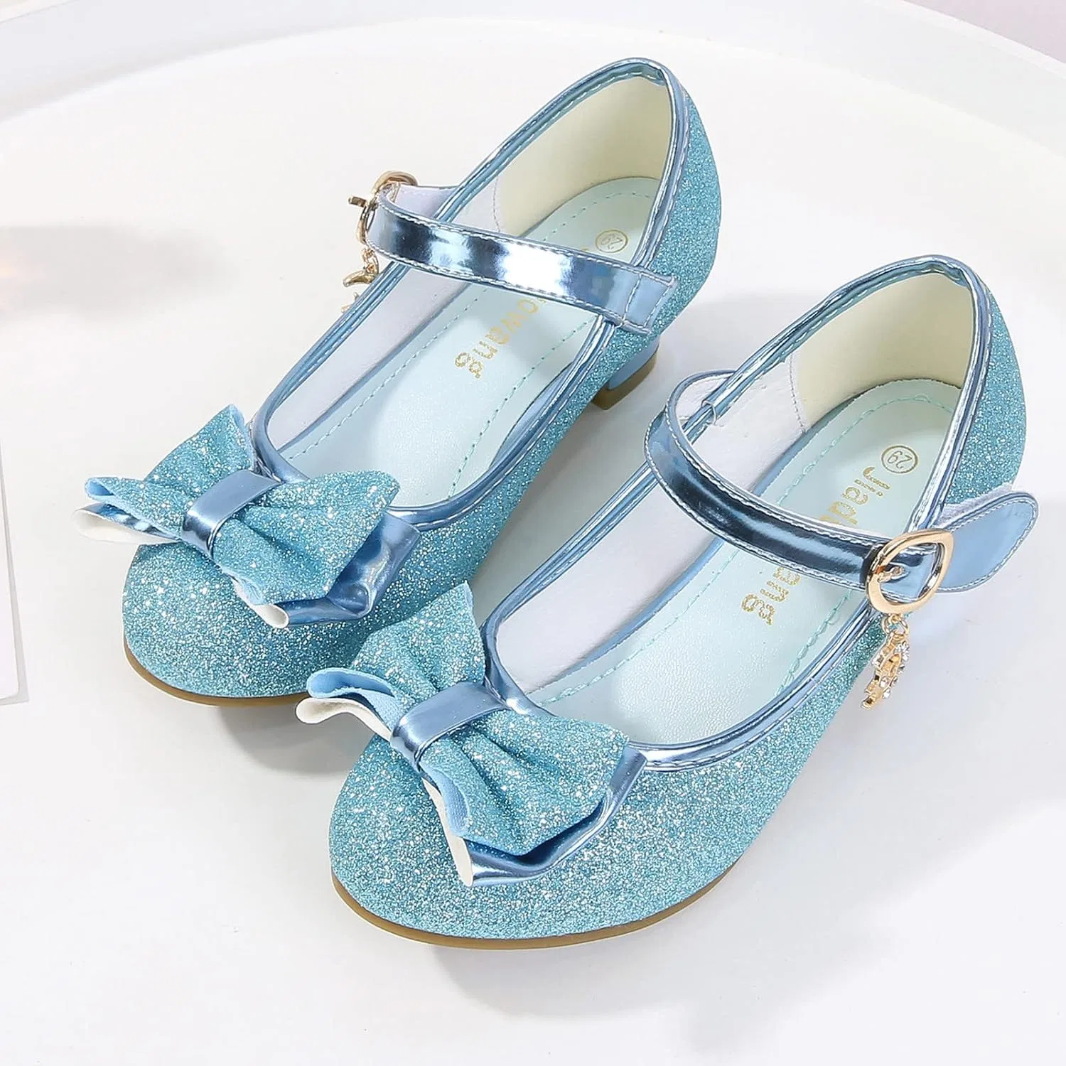 Детские туфли для девочек с блестками Mary Jane Pumps, Blue — фото 2