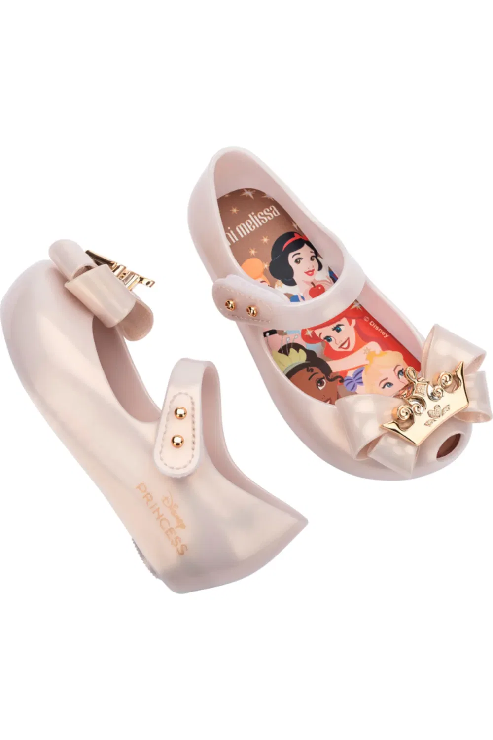 Детские туфли Мэри Джейн с принтом Disney Princess Mini Melissa, Metallic Beige — фото 3