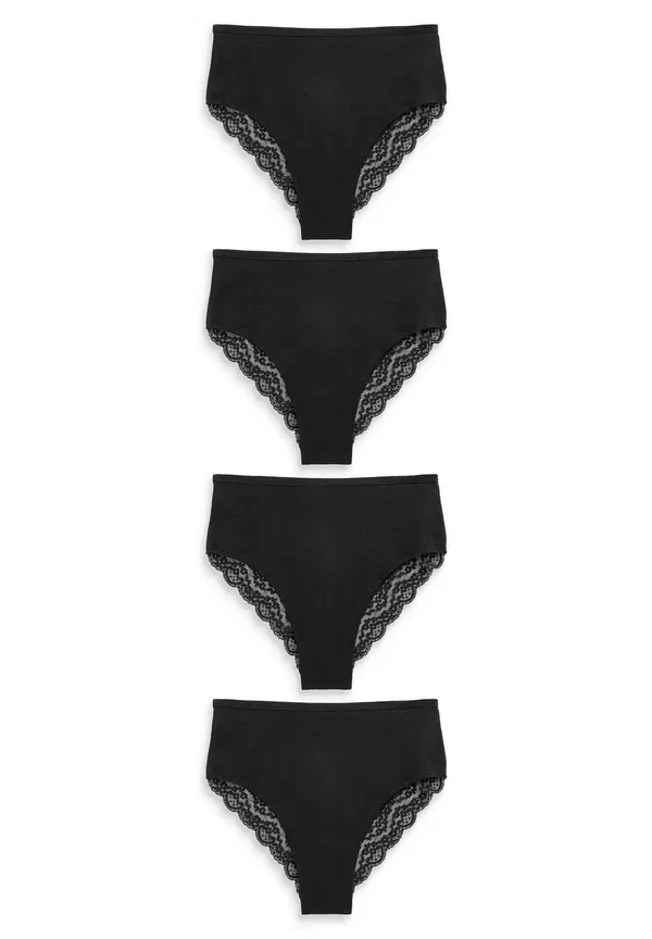 Комплект трусов 4 шт, кружевные, Briefs Next, черный — фото 4