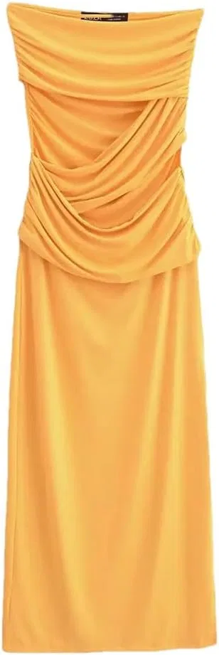 Женское летнее платье с разрезом Slash Neck, Orange