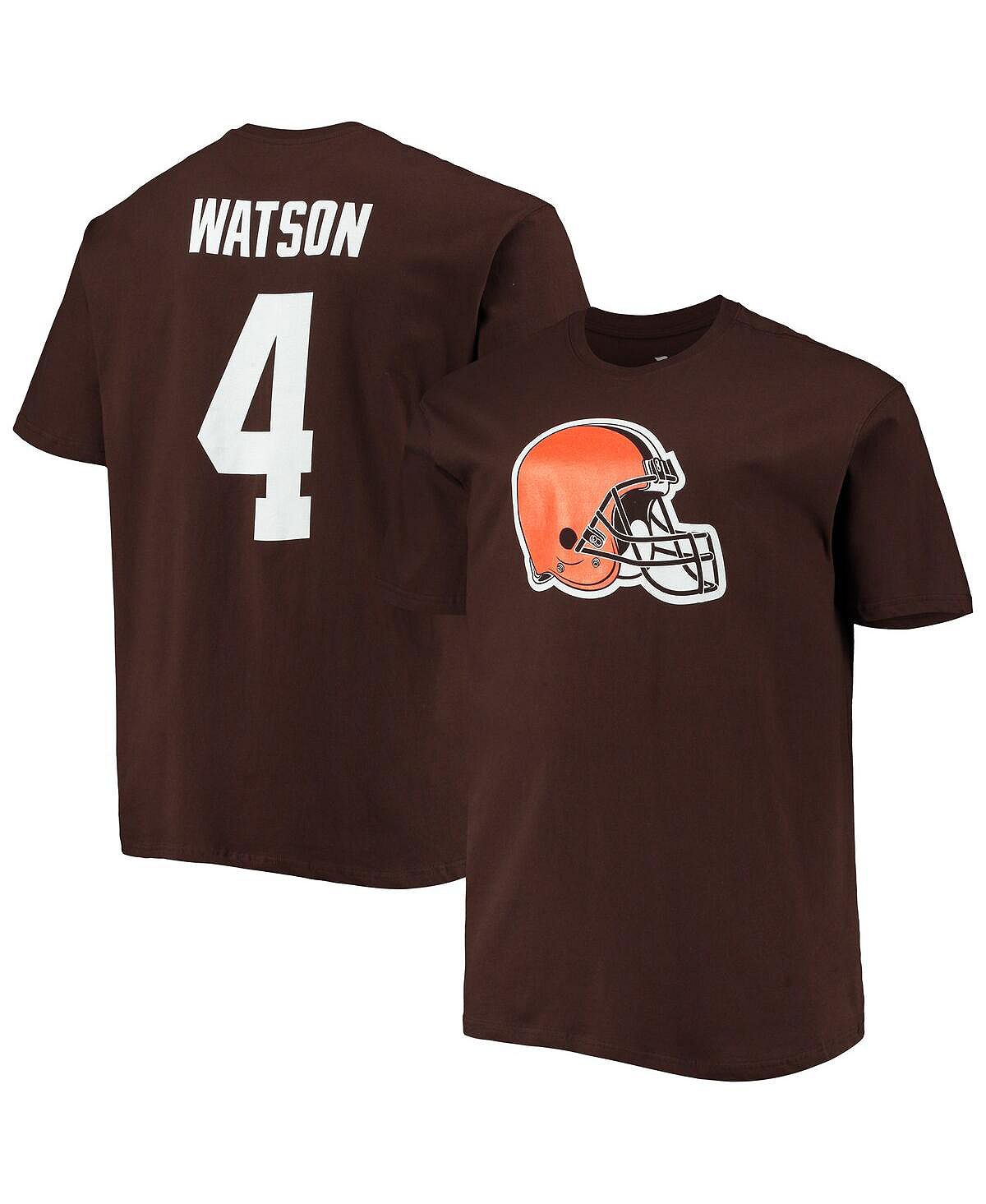 Мужская фирменная футболка deshaun watson brown cleveland browns big and tall player name & number Fanatics, коричневый - фото