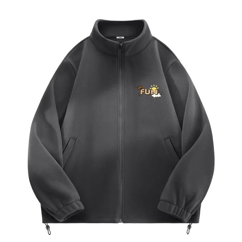 Детское пальто из вельвета Miniso, Цвет Double-Sided Fleece Gray (Ma Life Of Happiness Chest Logo)