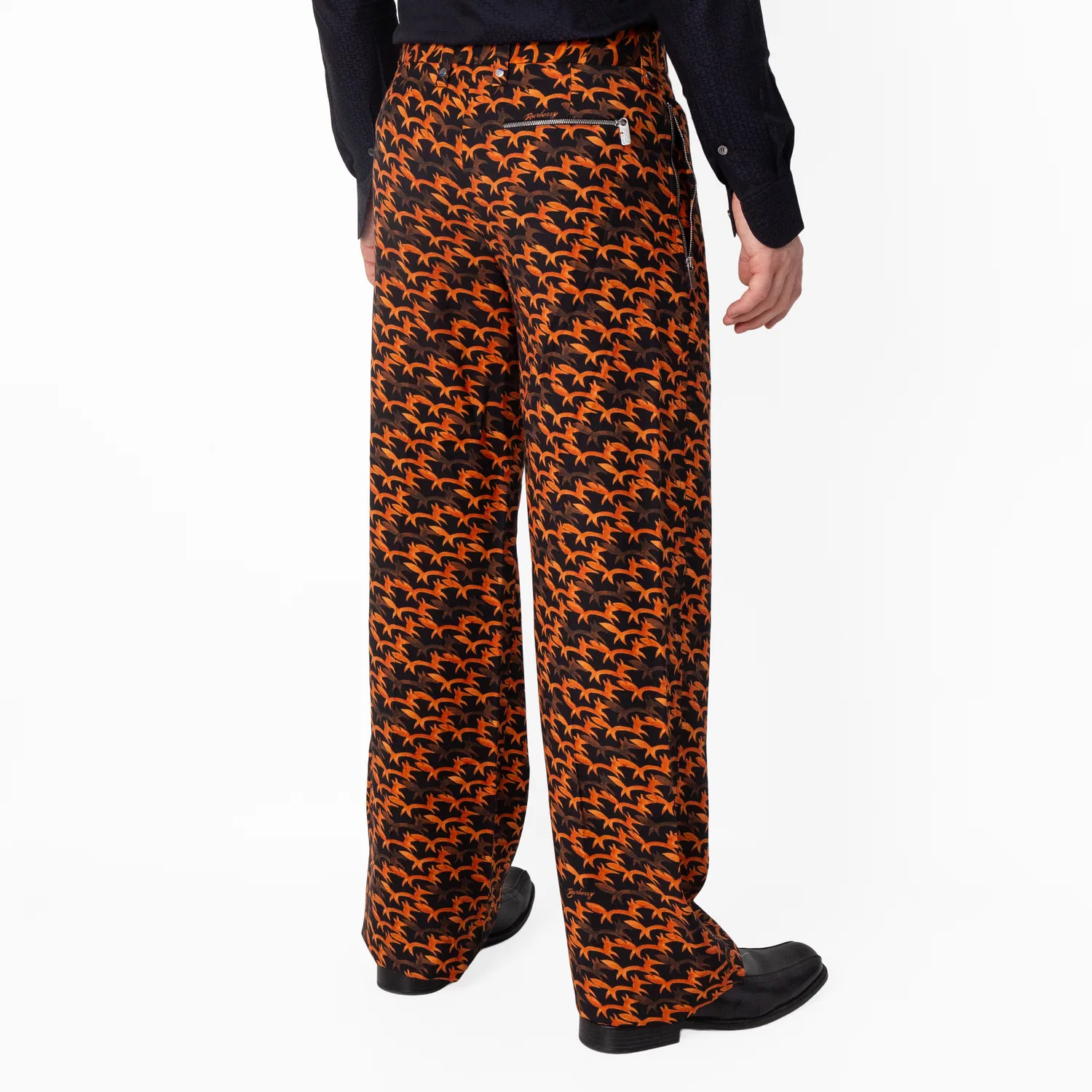 Брюки классические из шерсти с принтом Fox Pattern Burberry, Black Ip Pattern — фото 4