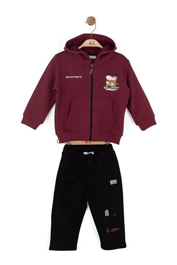 Детский комплект спортивного костюма с принтом Nk kids tracksuit set Generic Brands, Burgundy