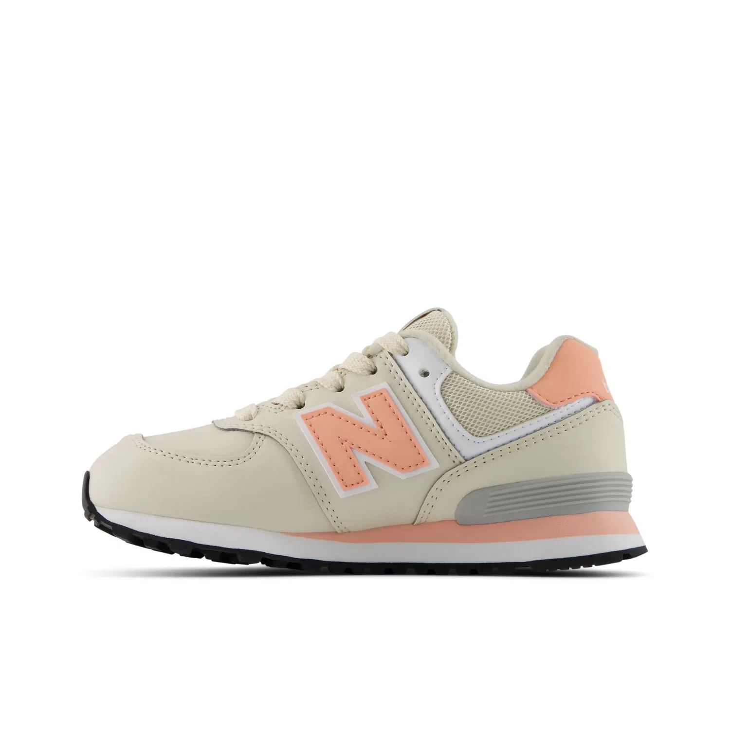 Детские кроссовки на шнуровке 574 Lace New Balance, Linen With Pink Lemonade — фото 3