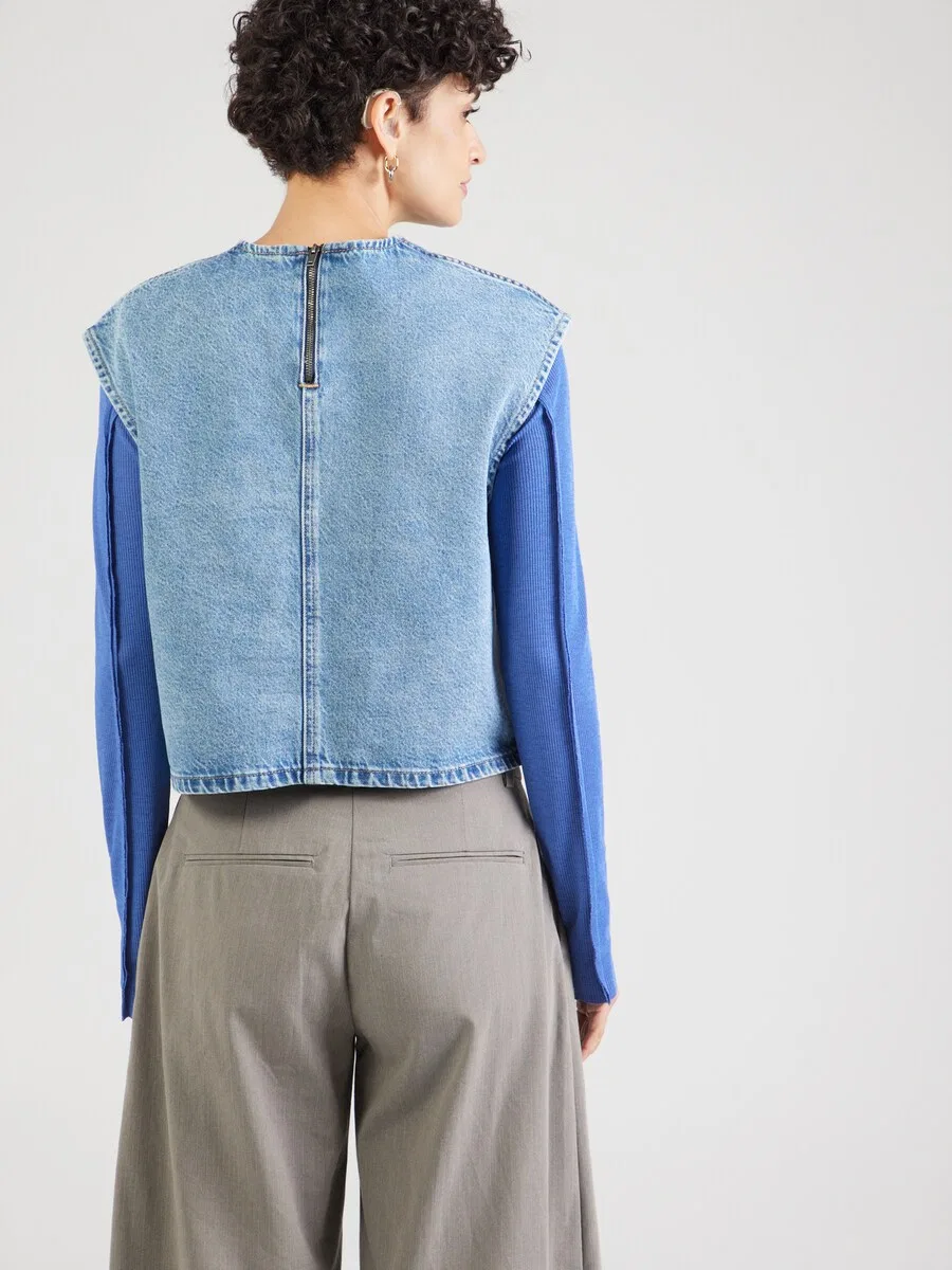 Блузка LEVI'S из синей джинсовой ткани — фото 4