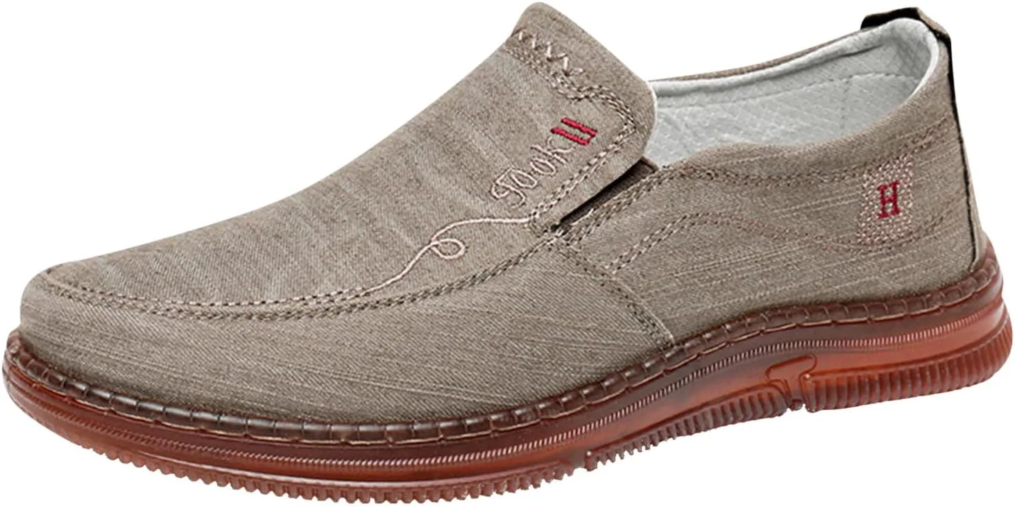 

Мужские тканевые лоферы слипоны, кроссовки-лоферы для повседневной носки, комфортная обувь для ходьбы, стильные водительские туфли, обувь с эластичной посадкой для мужчин, для работы в офисе, лодочные туфли Generic