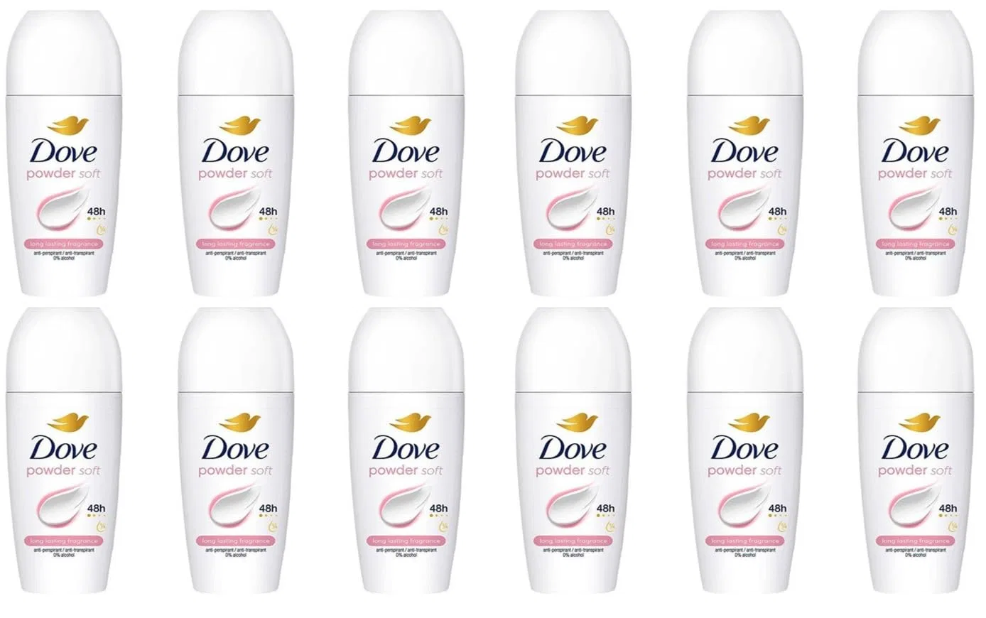 Дезодорант-антиперспирант Dove Powder Roll-On, набор 12 шт., 50 мл каждый