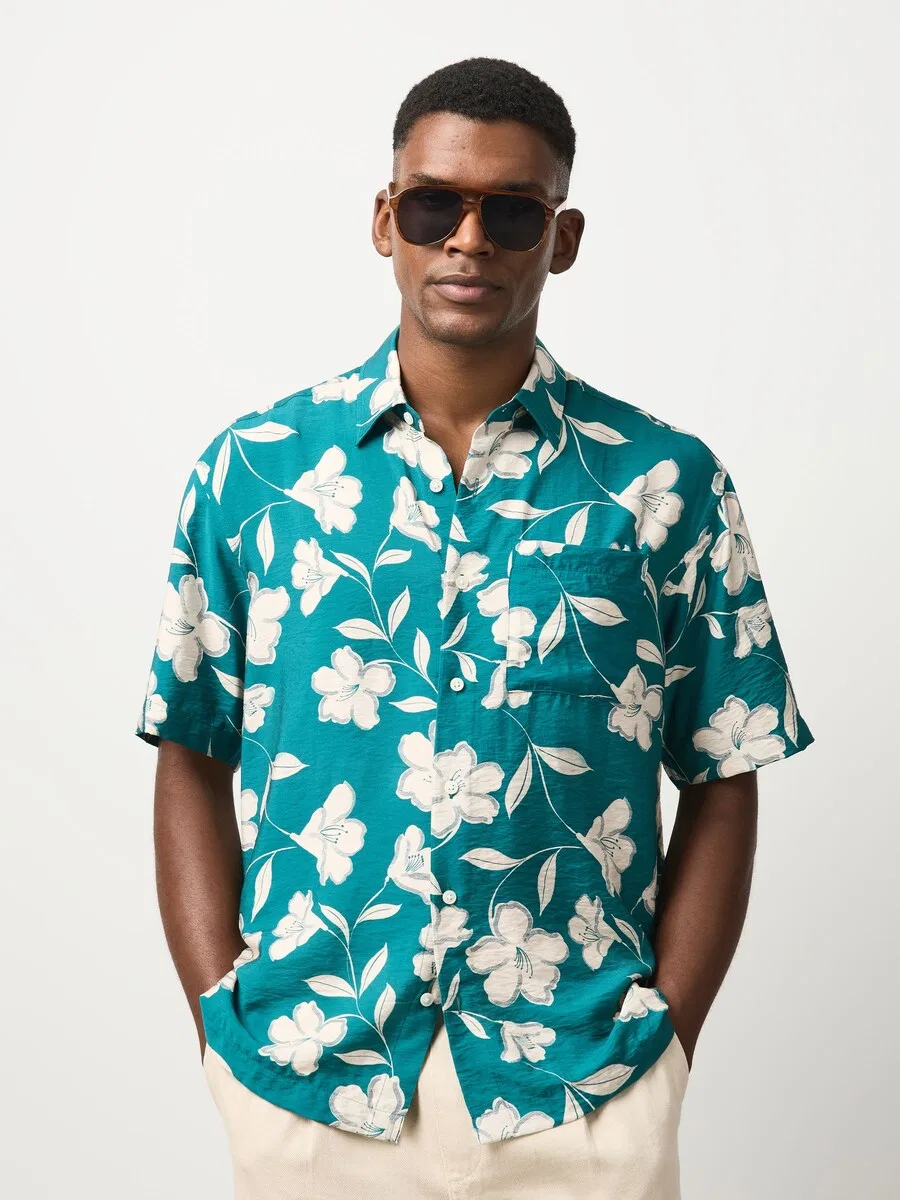 Рубашка Next Comfort fit Button Up Shirt 'N. Premium' зеленого цвета — фото 2