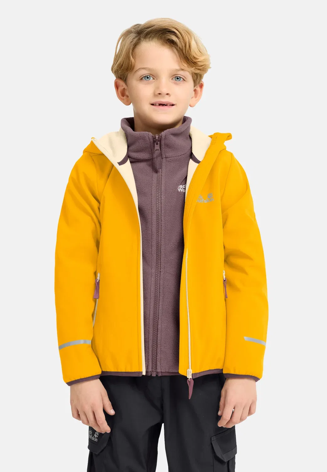 Куртка Fourwinds jkt k унисекс - софтшелл Jack Wolfskin, Burly Yellow Jw — фото 2