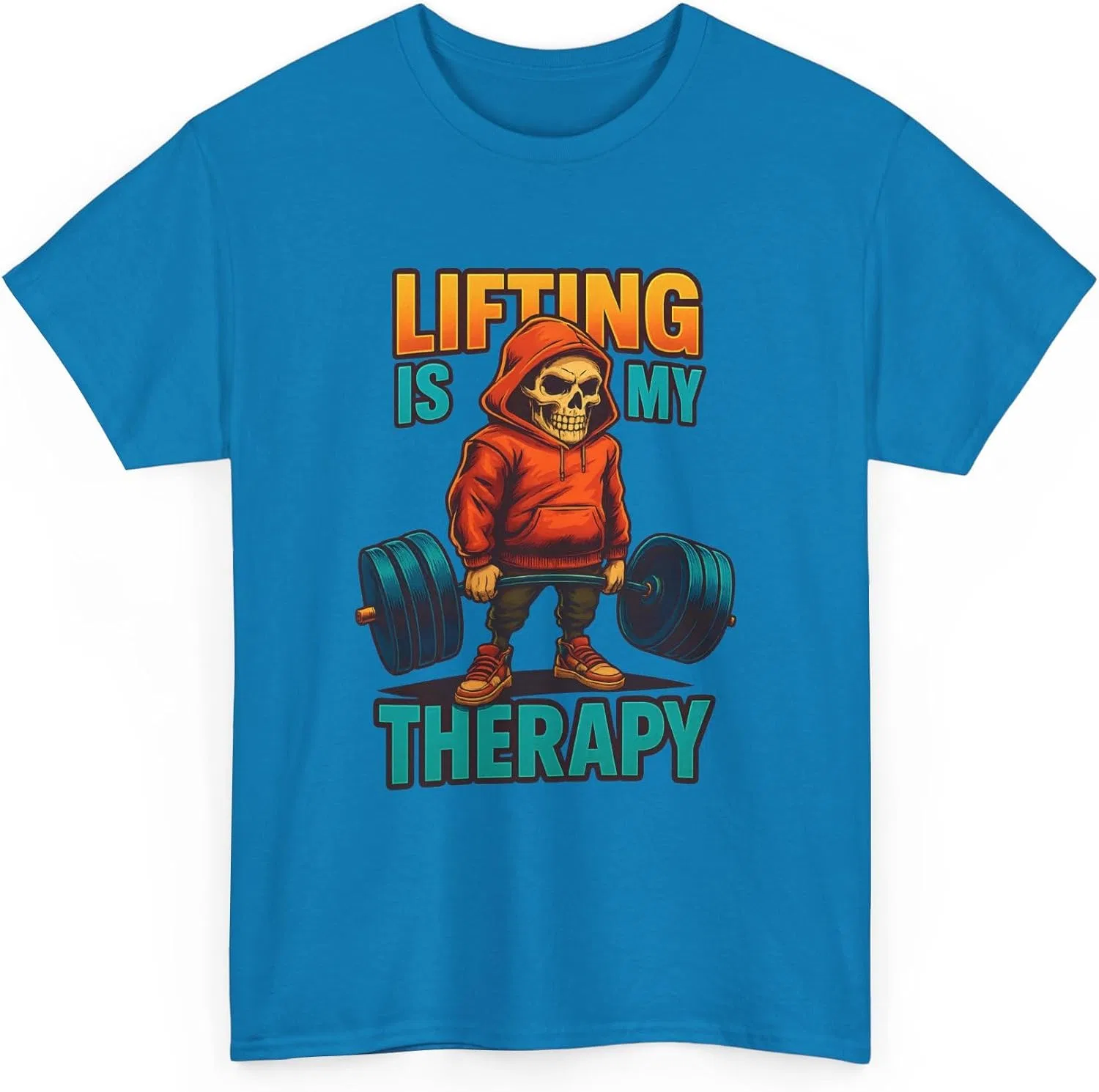 Футболка с принтом Lifting Is My Therapy, Sapphire — фото 2