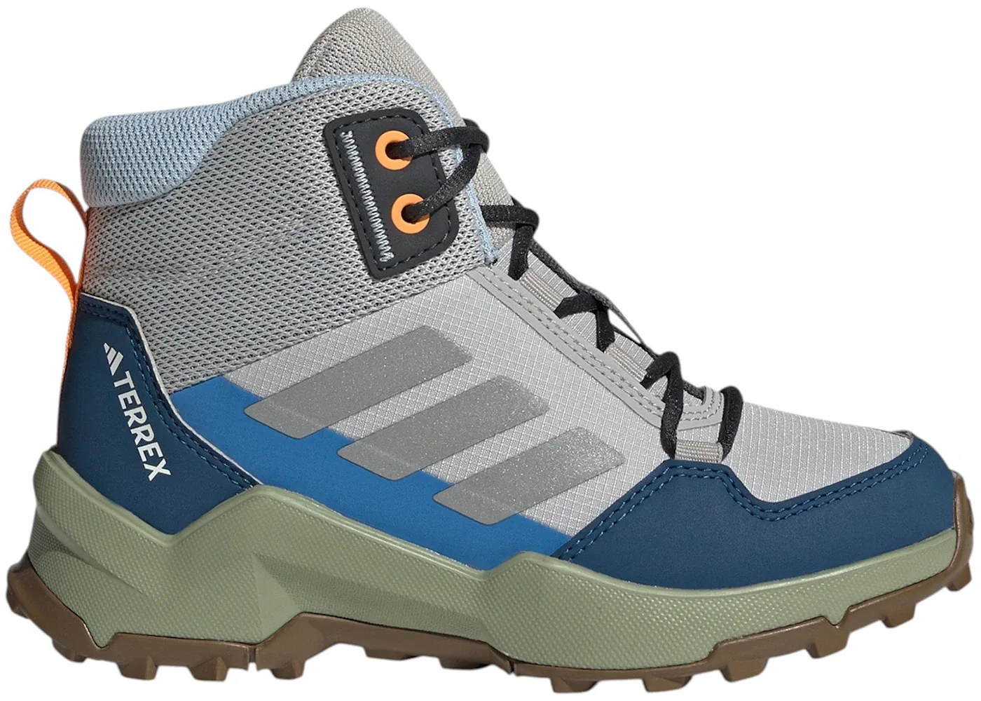 Детские кроссовки для активного отдыха Adidas Terrex AX4R Mid, Grey Two Reflective Silver Glow Blue