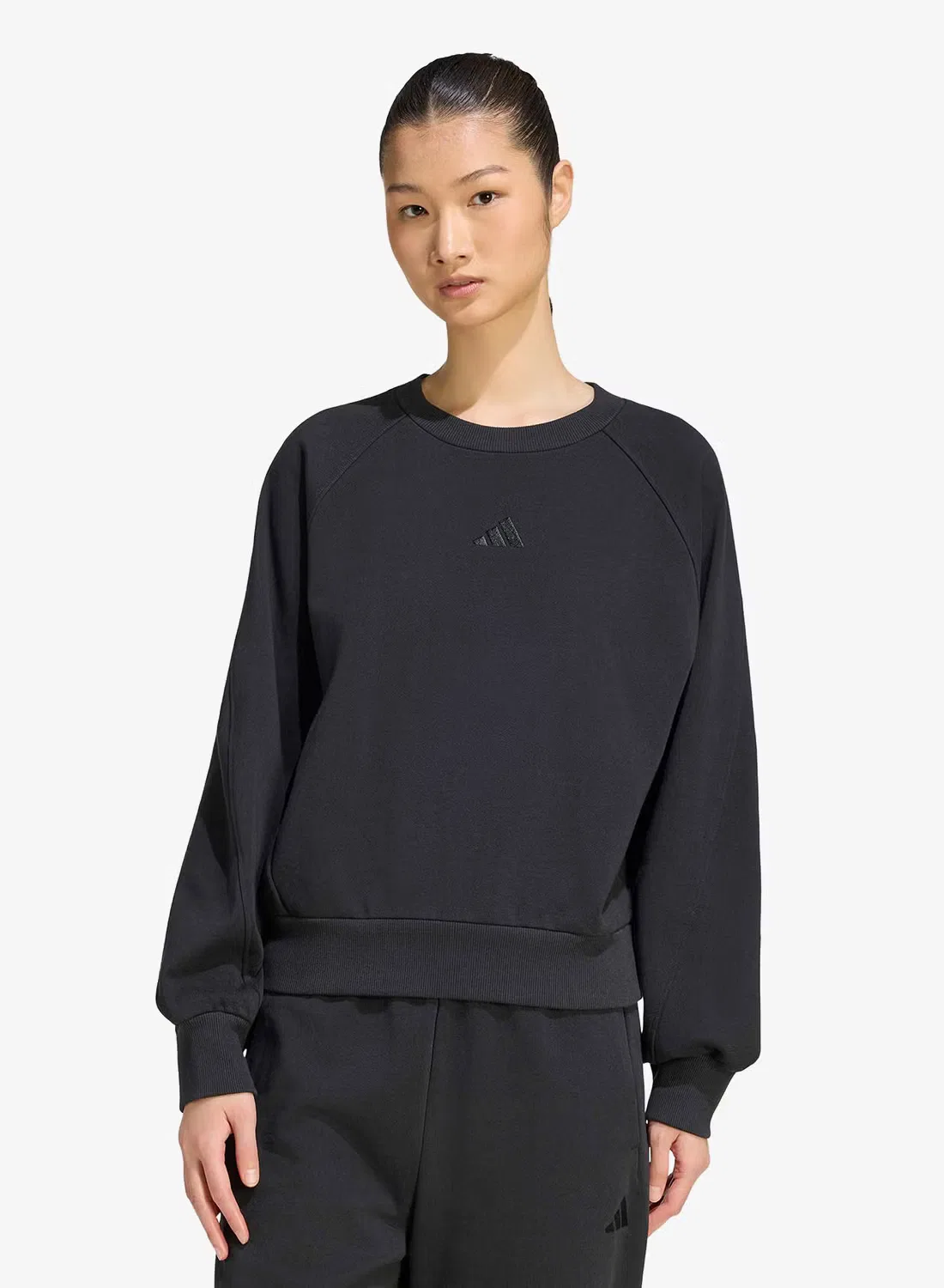 Свитшот свободного кроя Small Logo Adidas, черный