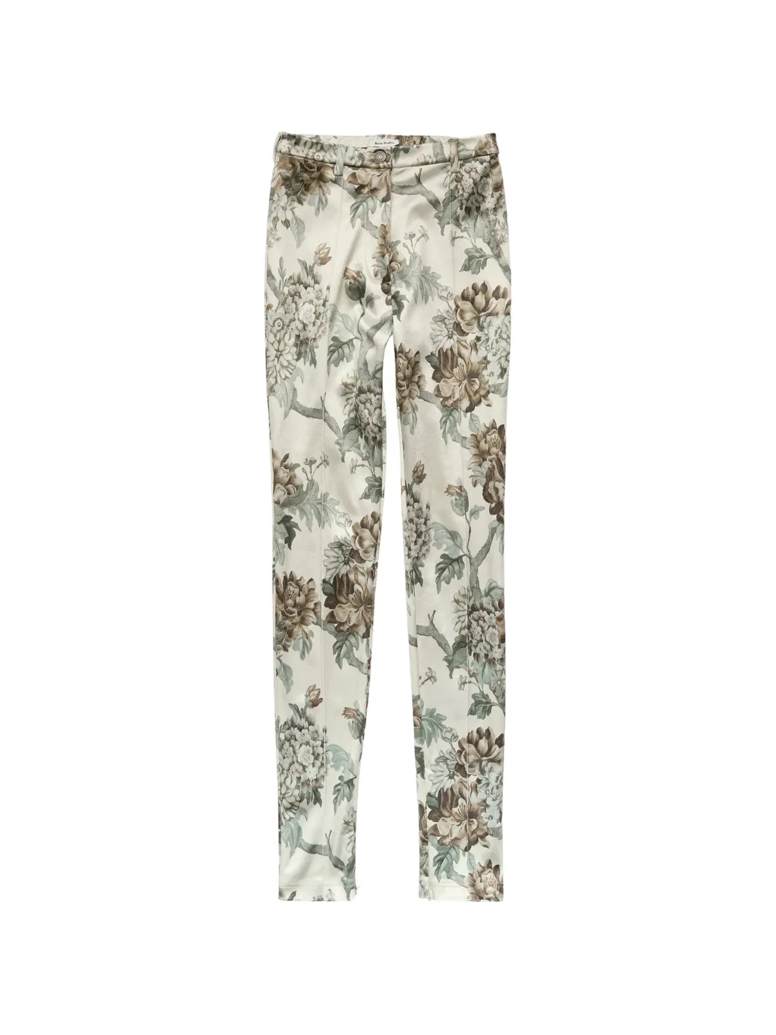Зауженные брюки с цветочным принтом Acne Studios, нейтральные