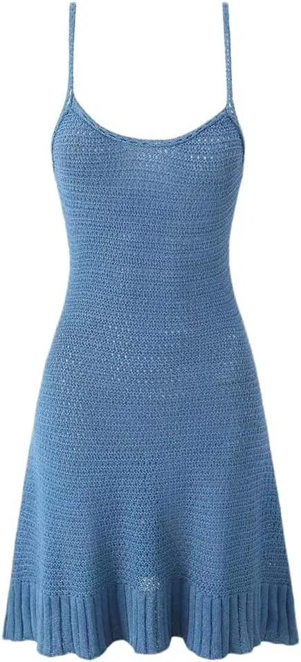 Женское мини-платье с вырезами Knit Slip, Blue