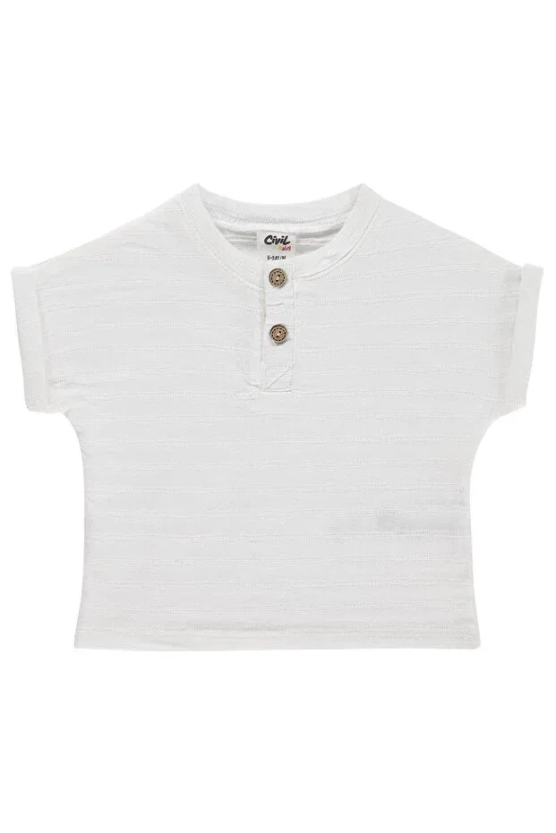 Детская футболка для мальчиков хлопковая Jacquard Civil Baby, Ecru
