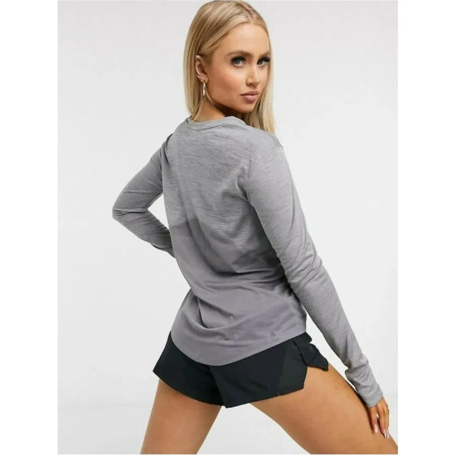 Женская футболка с длинным рукавом Dri-Fit Miller Top Nike, Серый — фото 2
