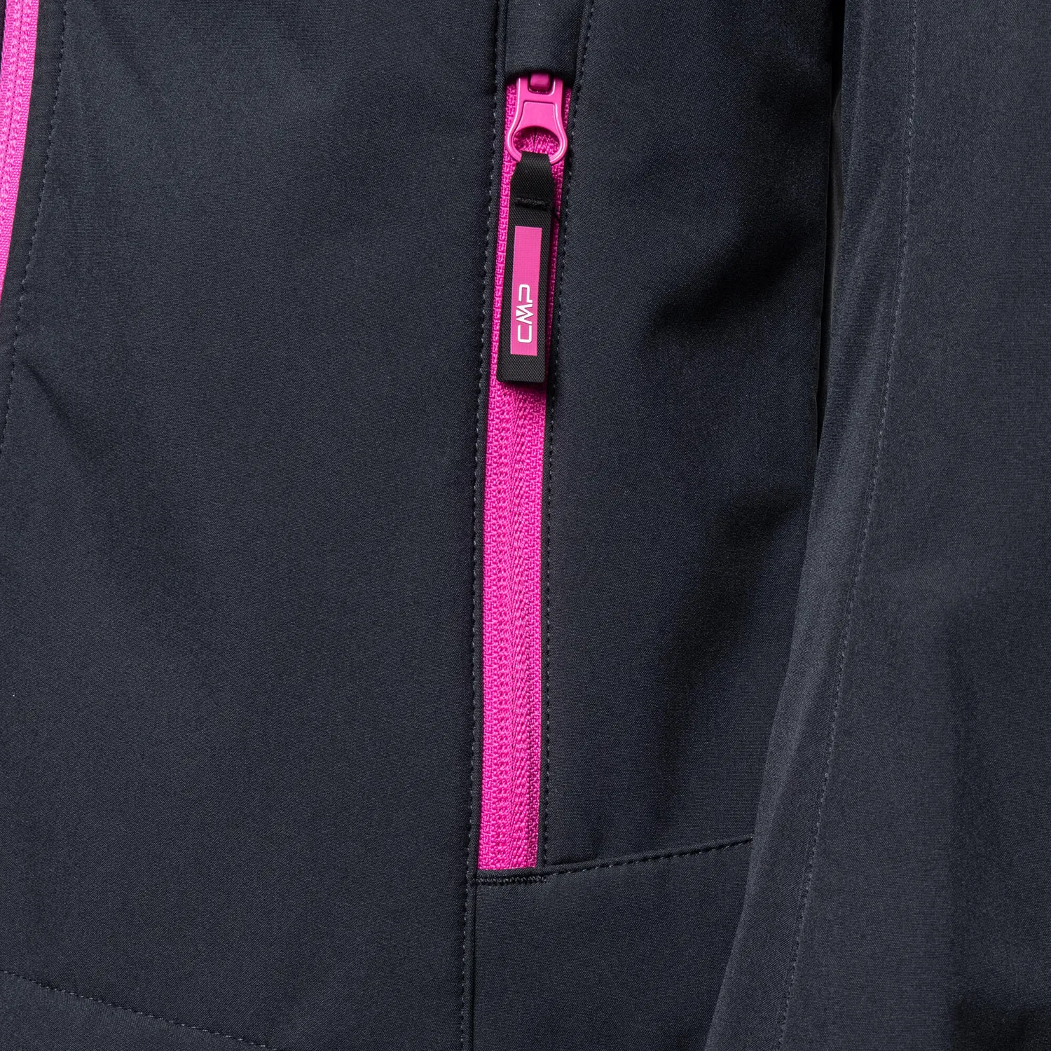 Детская софтшелл-куртка с капюшоном Fix Hood Cmp, Grau Magentapink — фото 4