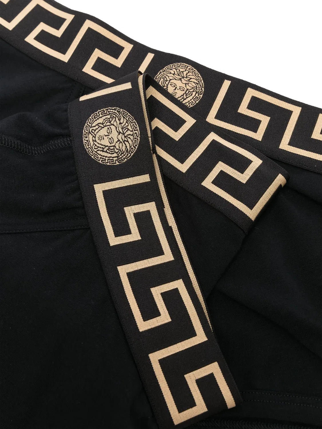 Versace Трусы-брифы жаккардовые черные — фото 4