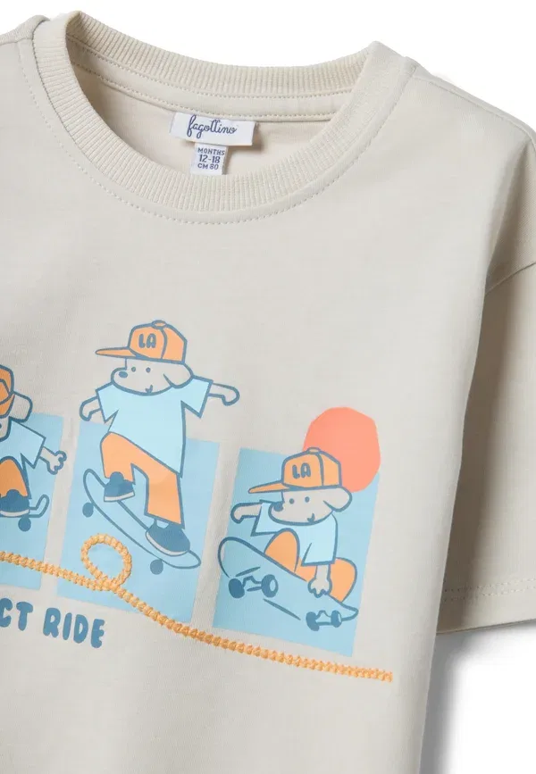 Комплект из шорт и топа, хлопок, Set Ovs, Beige, Grey, серый/бежевый — фото 3