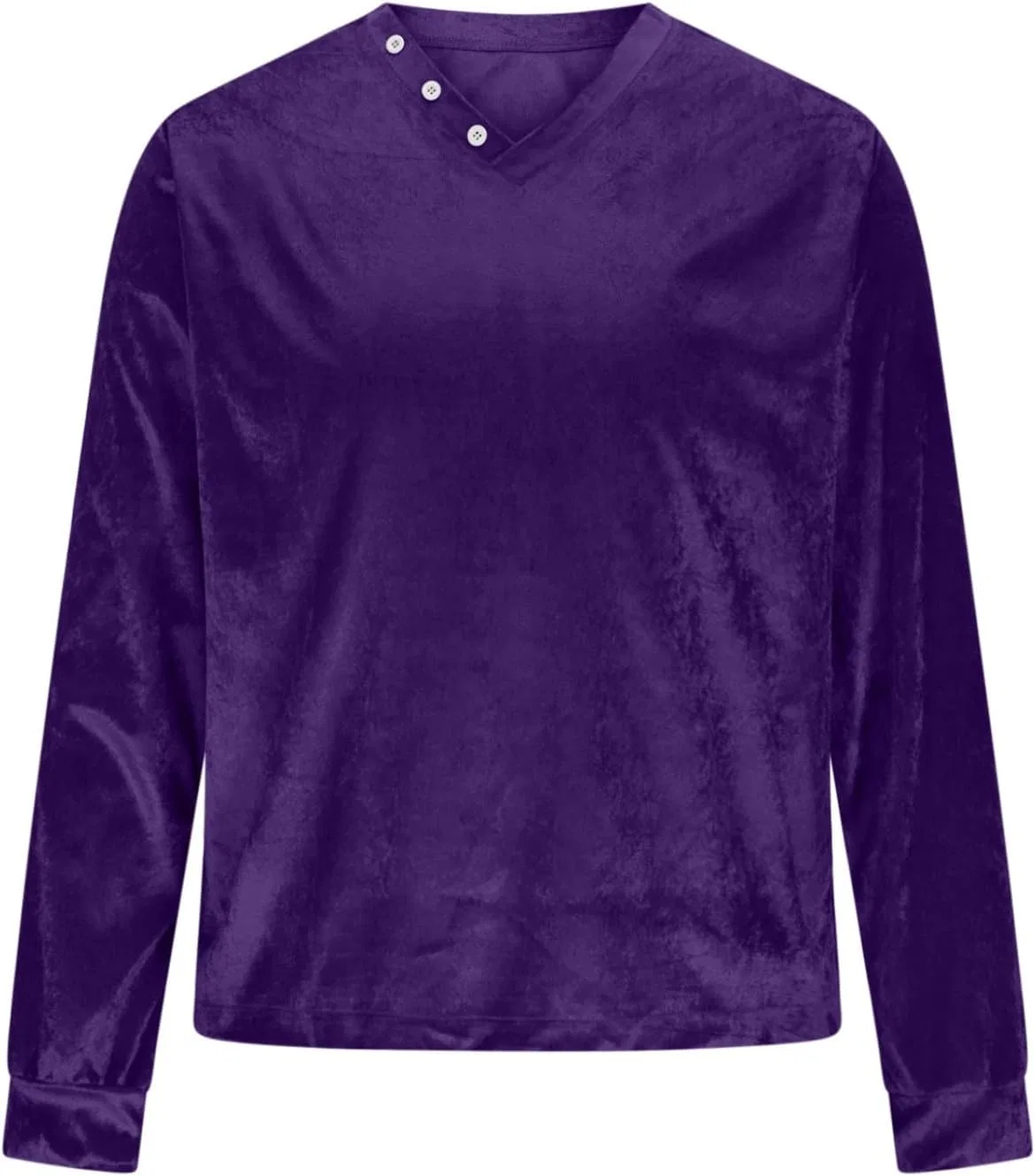 Мужская футболка с V-образным вырезом из вельвета, Purple — фото 4