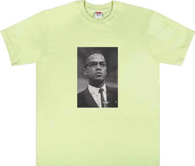 

Футболка Supreme Malcolm X Tee 'Pale Mint', зеленый