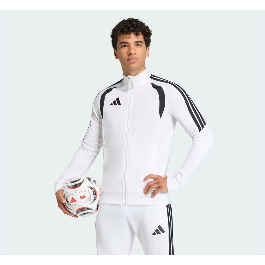 Мужской спортивный свитшот с полной застежкой-молнией, модель TIRO26L Tr Jkt, adidas, Бело-черный