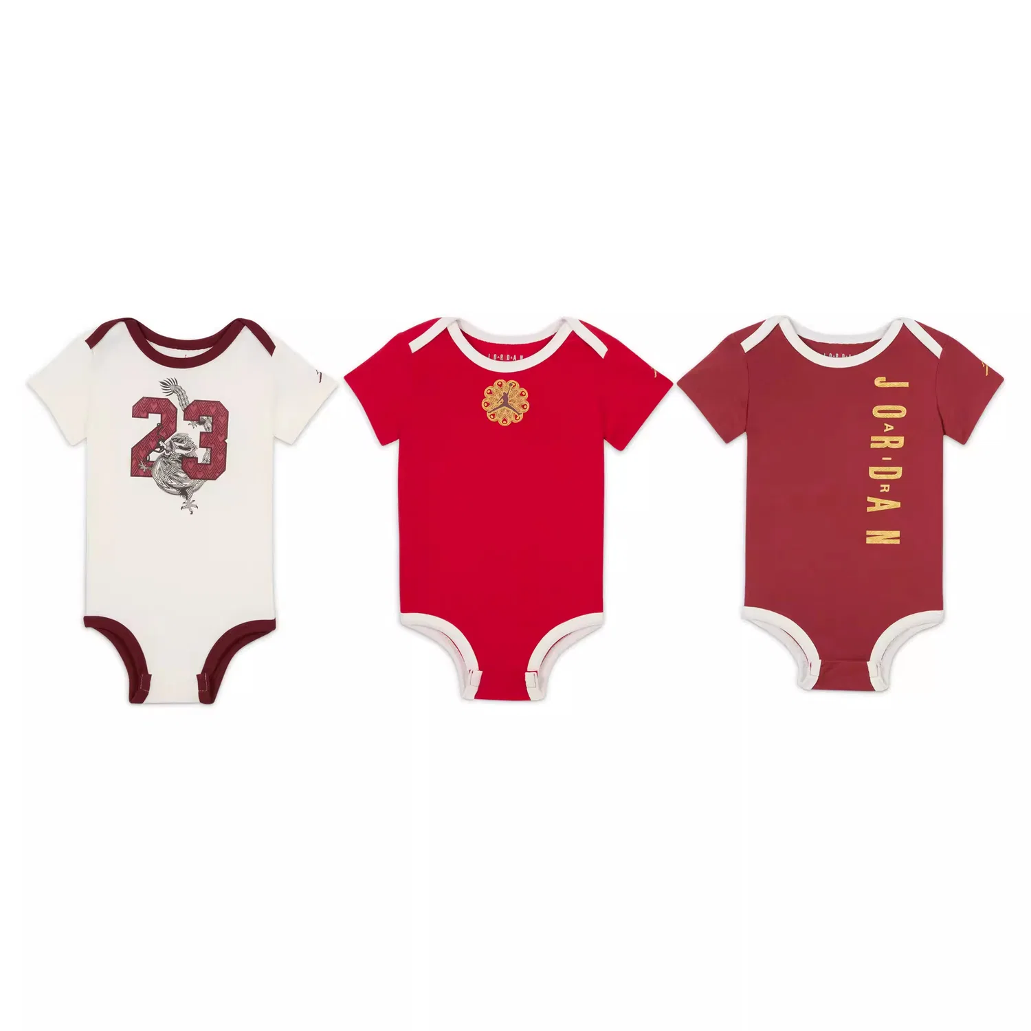 Детский комбинезон-боди из 3 предметов Fir Wood Red, Jordan, Красный