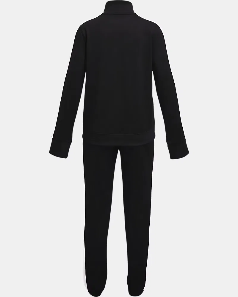 Спортивный костюм для девочек, быстросохнущий, куртка и штаны, UA Knit UnderArmour, Black/White — фото 2