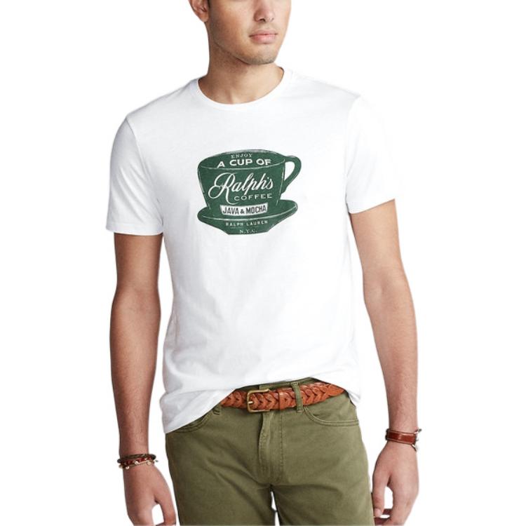 Футболка Polo Ralph Lauren Custom Slim Fit Ralph’s Coffee, белый — фото 2