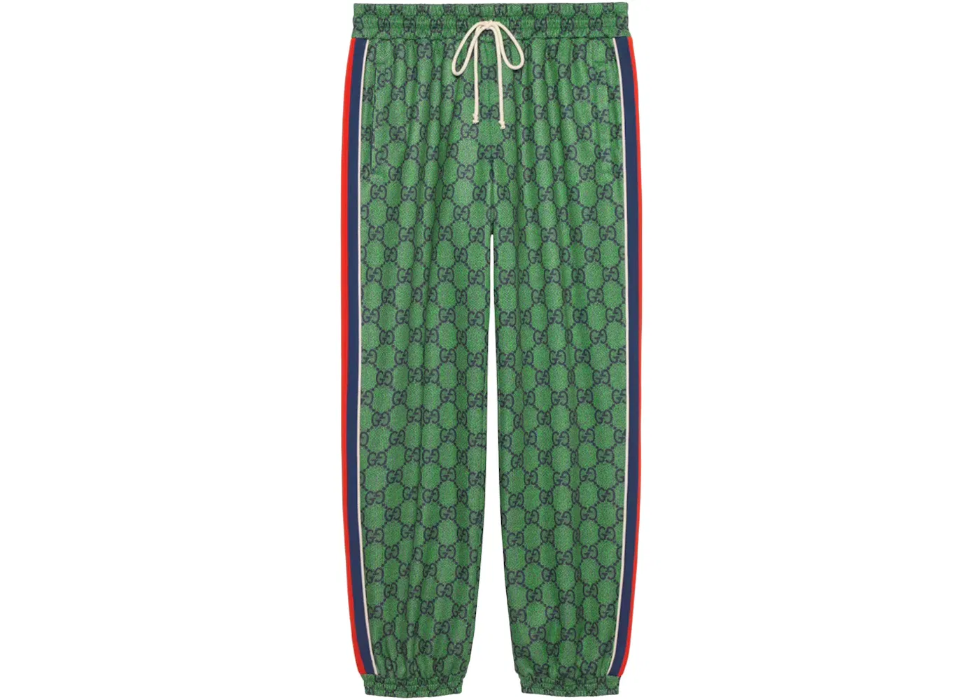Мужские спортивные штаны с принтом Pant With Web Gucci, Green/Dark Blue