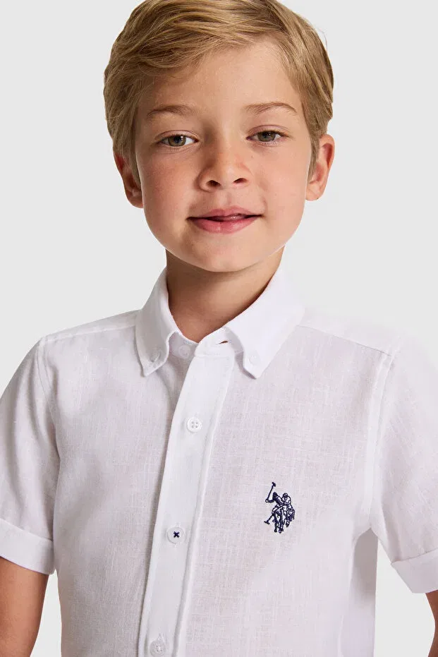 Детская рубашка для мальчиков с коротким рукавом U.S. Polo Assn., White — фото 2