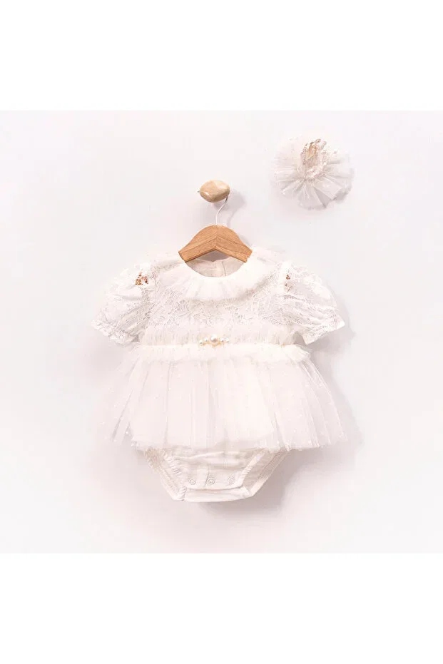 Детский комбинезон для девочек с принтом Ma Moi Baby For A Little Smile, White — фото 3