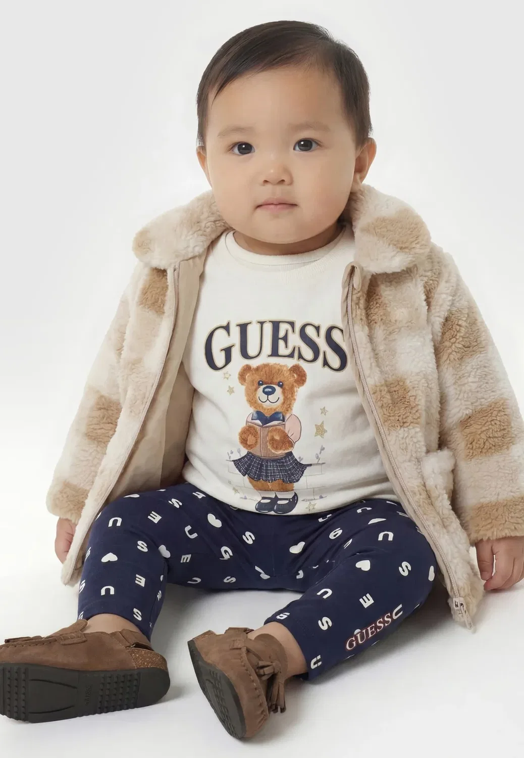 Jacke mit kunstpelzfüllung - флисовая куртка Guess, Mehrfarbig Beige