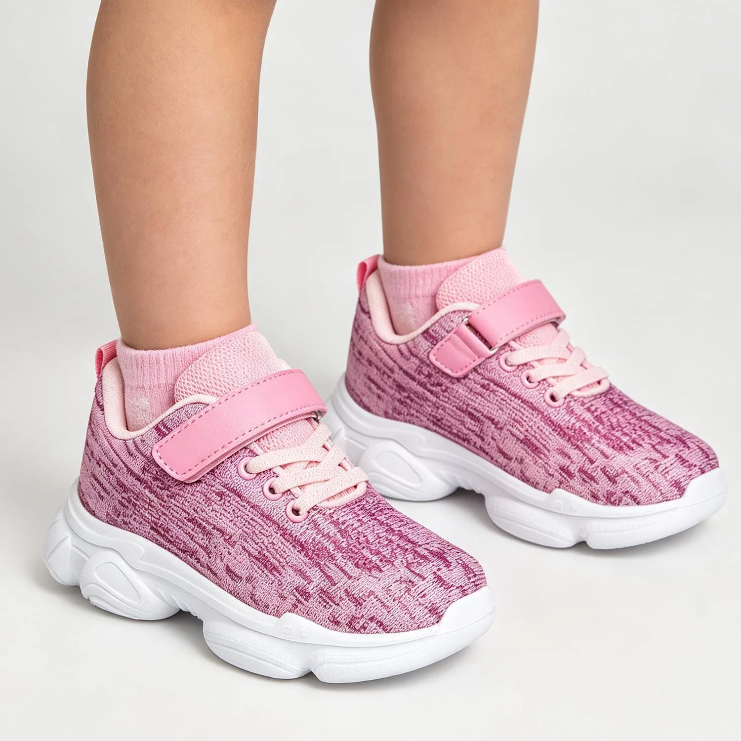 Детские кроссовки для бега с ремешком MURDESOT, Multipink — фото 2